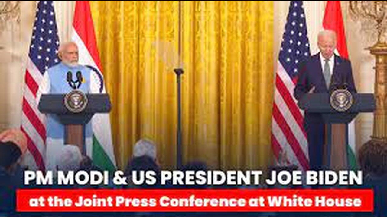 PM Modi & US President Joe Biden at the Joint Press Conference at White House