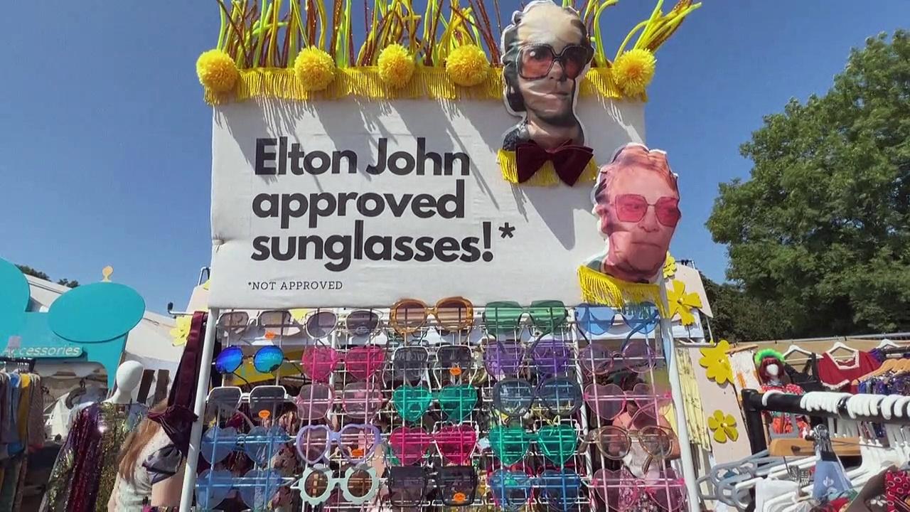 Sequins, over-sized sunglasses and early start for Elton John fans at Glastonbury