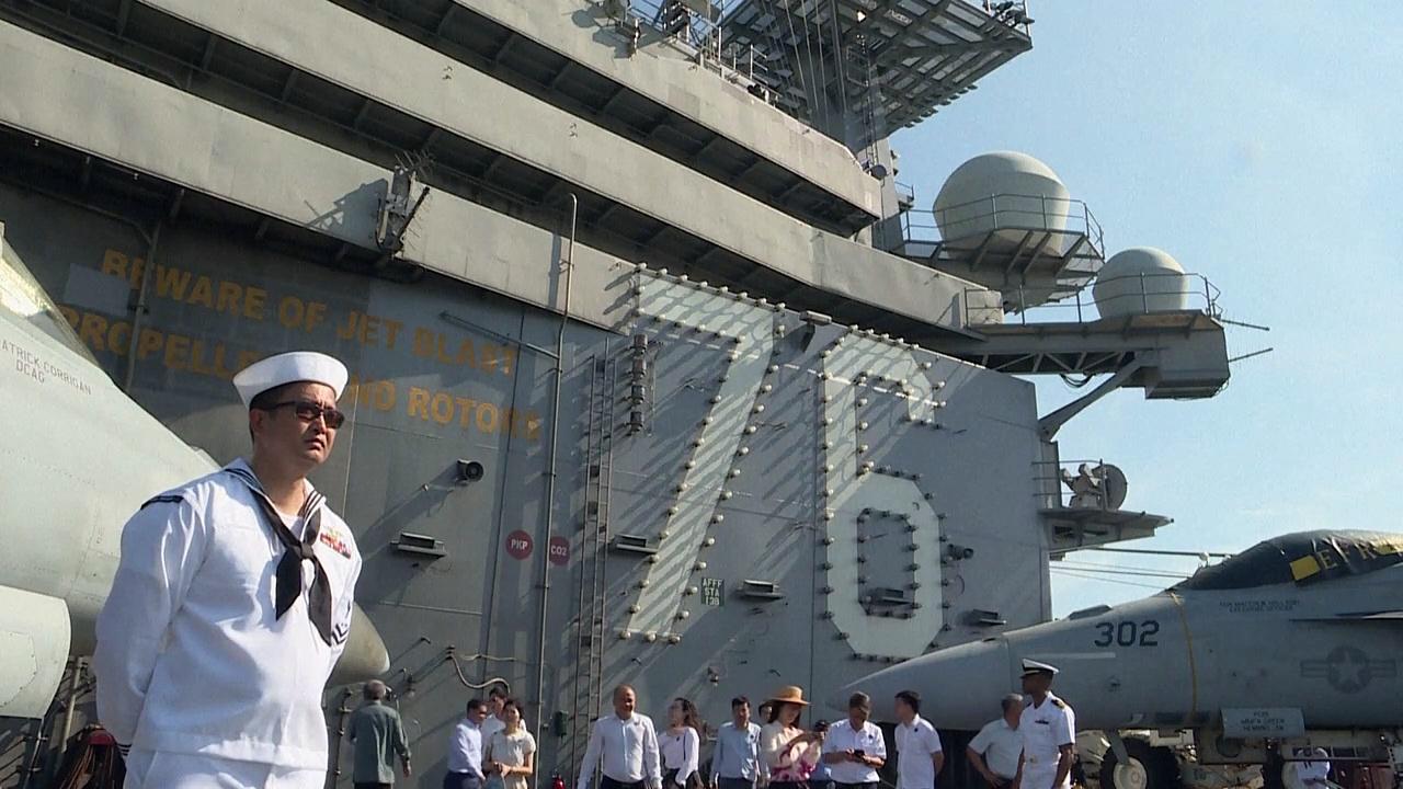 USS Ronald Reagan aircraft carrier conducts port call in Vietnam