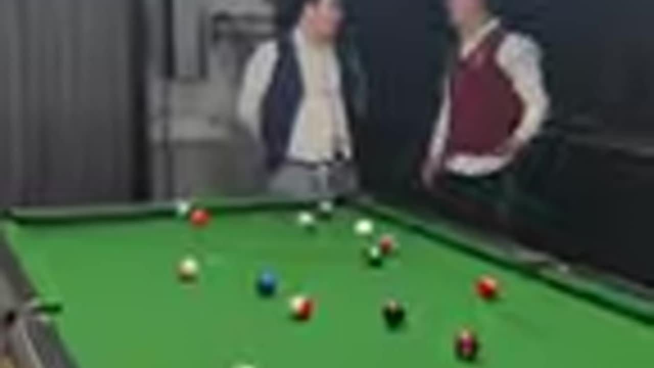 Funny video , playing pool , billiards . Cheating in pool.