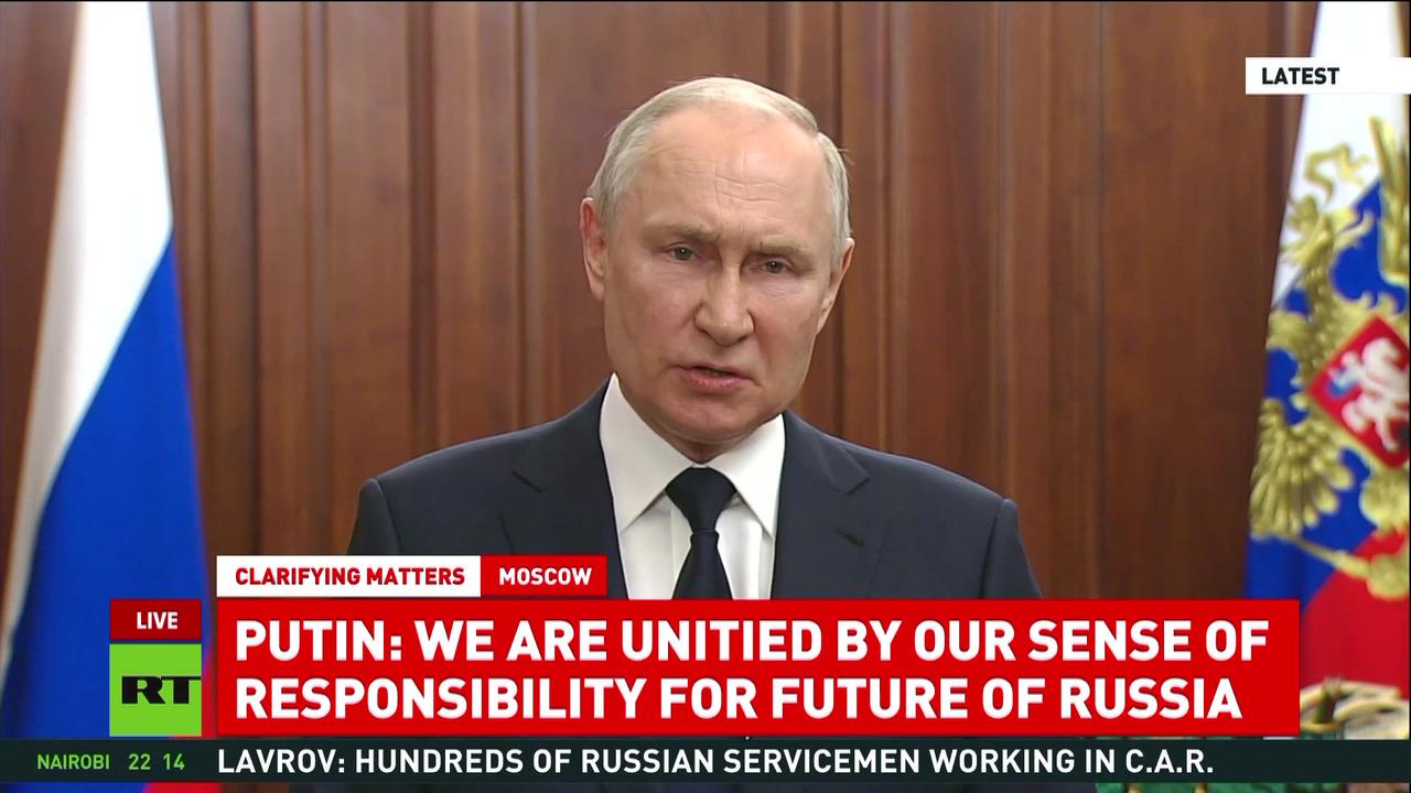 Putin addresses the nation on fate of Wagner PMC