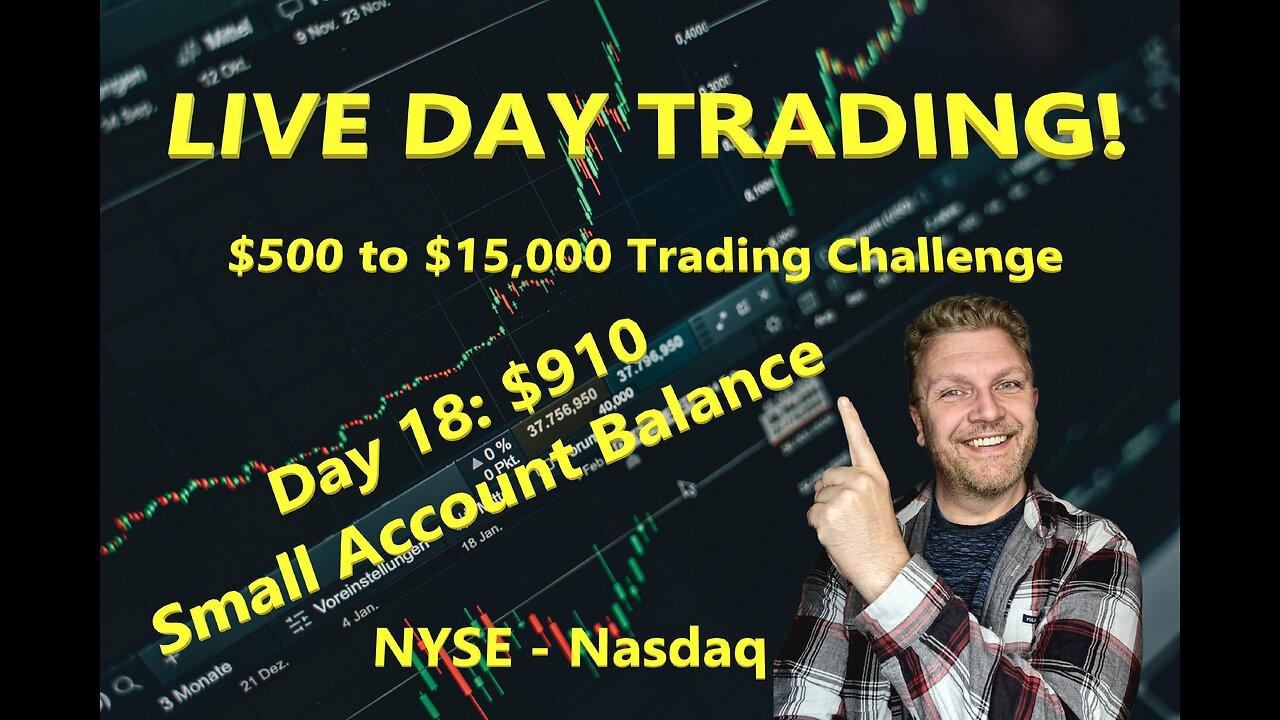 LIVE DAY TRADING | $500 Small Account Challenge Day 40 ($720) | S&P 500, NASDAQ, NYSE |