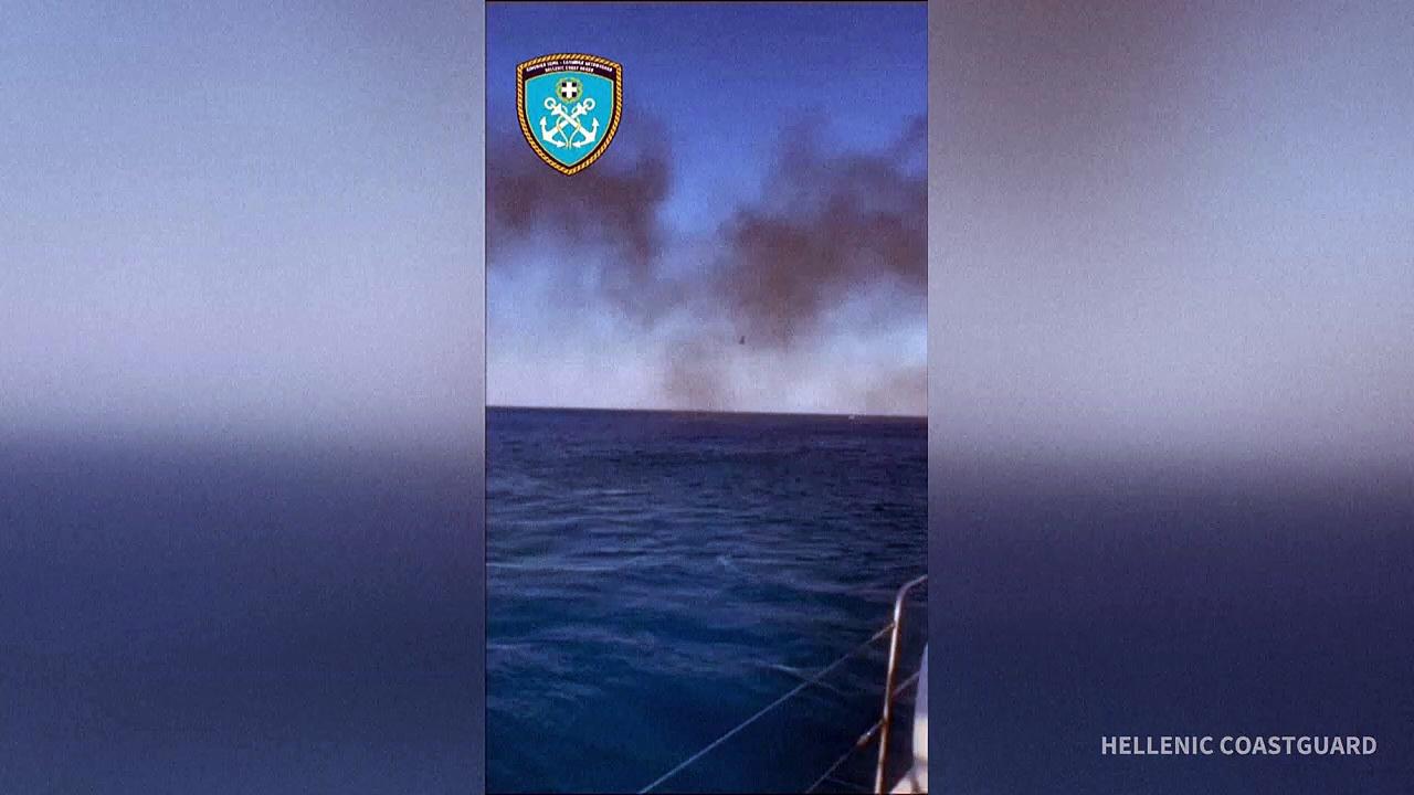 A tour boat catches fire near Greek island of Rhodes