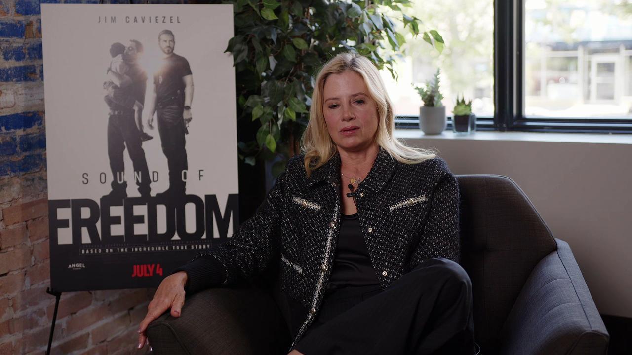 MIRA SORVINO stars in SOUND OF FREEDOM: “We need a global plan to stop human trafficking”