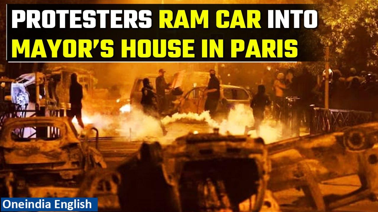 Paris Riots: Protesters ram car into mayor's home in 'assassination attempt' | Oneindia News