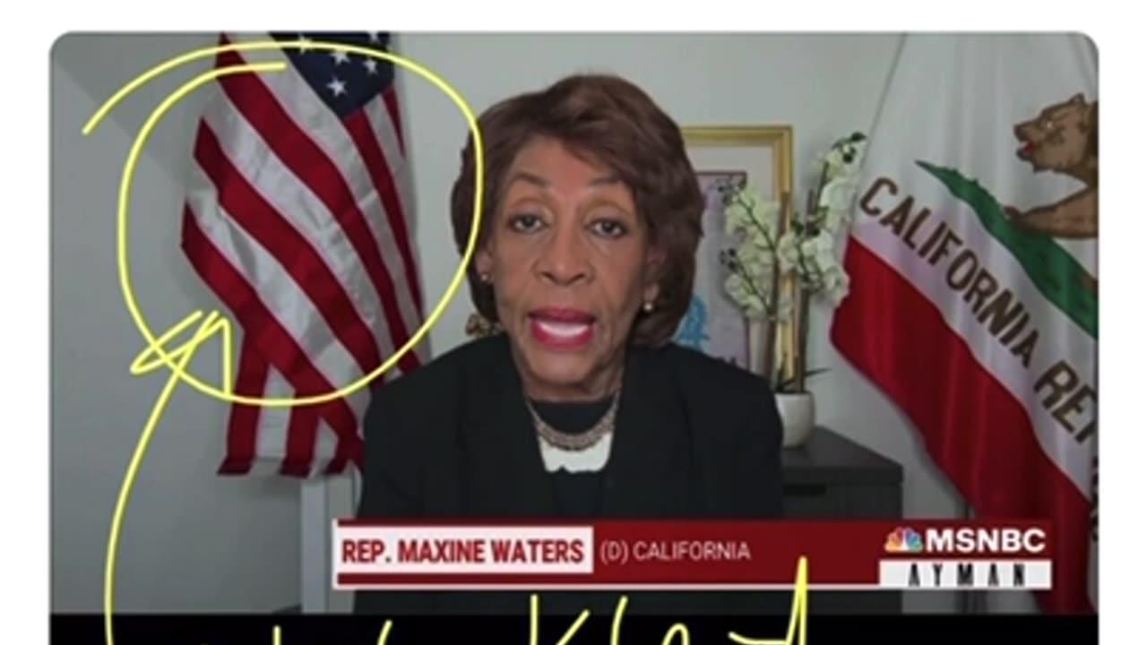Traitor Maxine Waters Gives Media Interview With Wrinkled Flag in Background