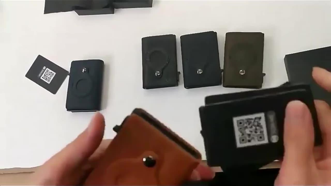 AirTag Wallet Anti Theft Bullet Card Bag Multi-functional Rfid Card Holder