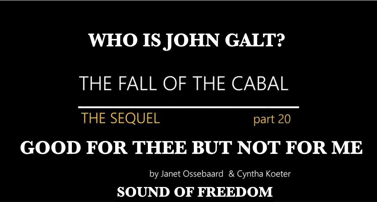 The Sequel to the fall of the Cabal - Part 20-GOOD FOR THEE BUT NOT FOR ME. THX John Galt SGANON