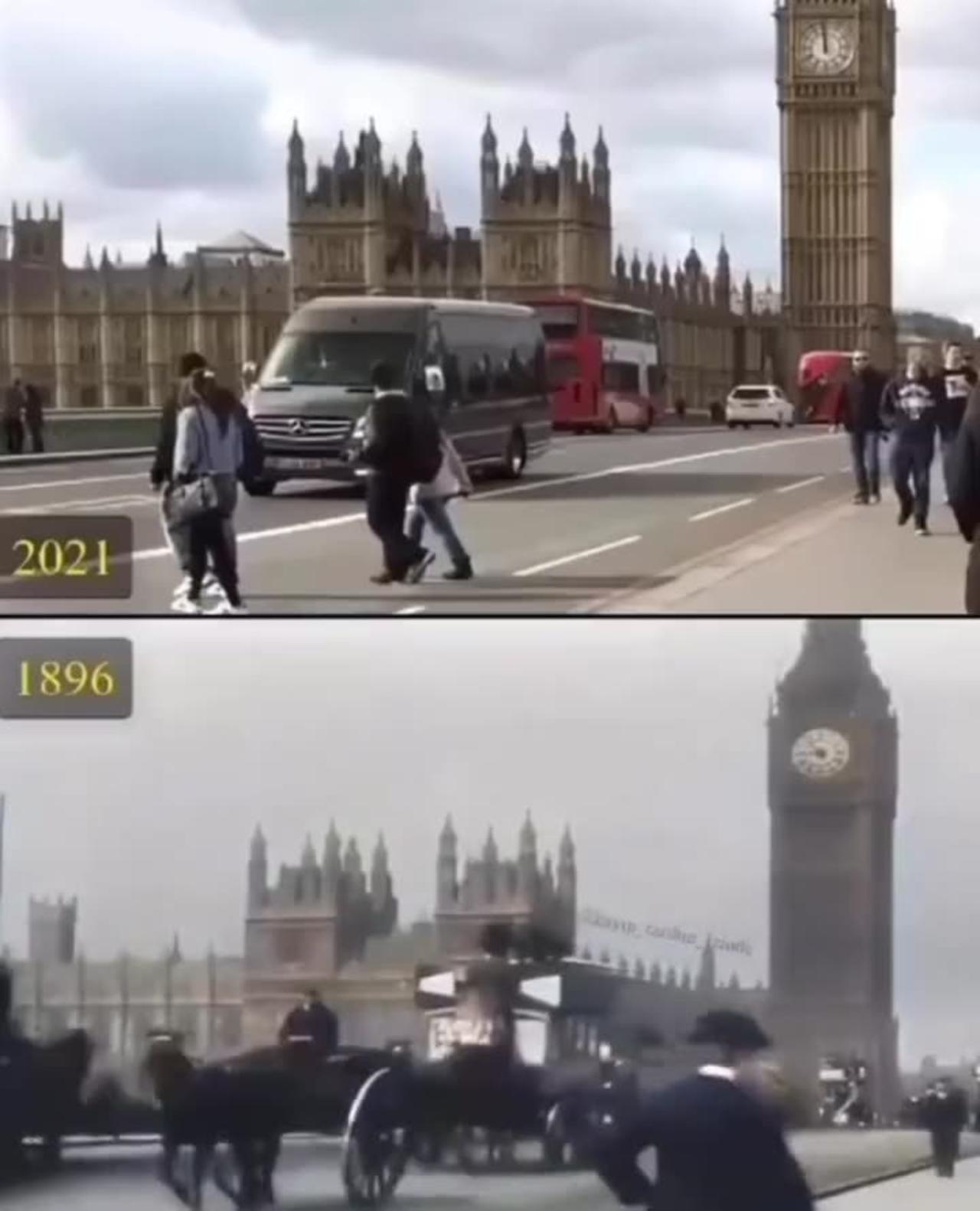 London Westminster bridge 125 years apart