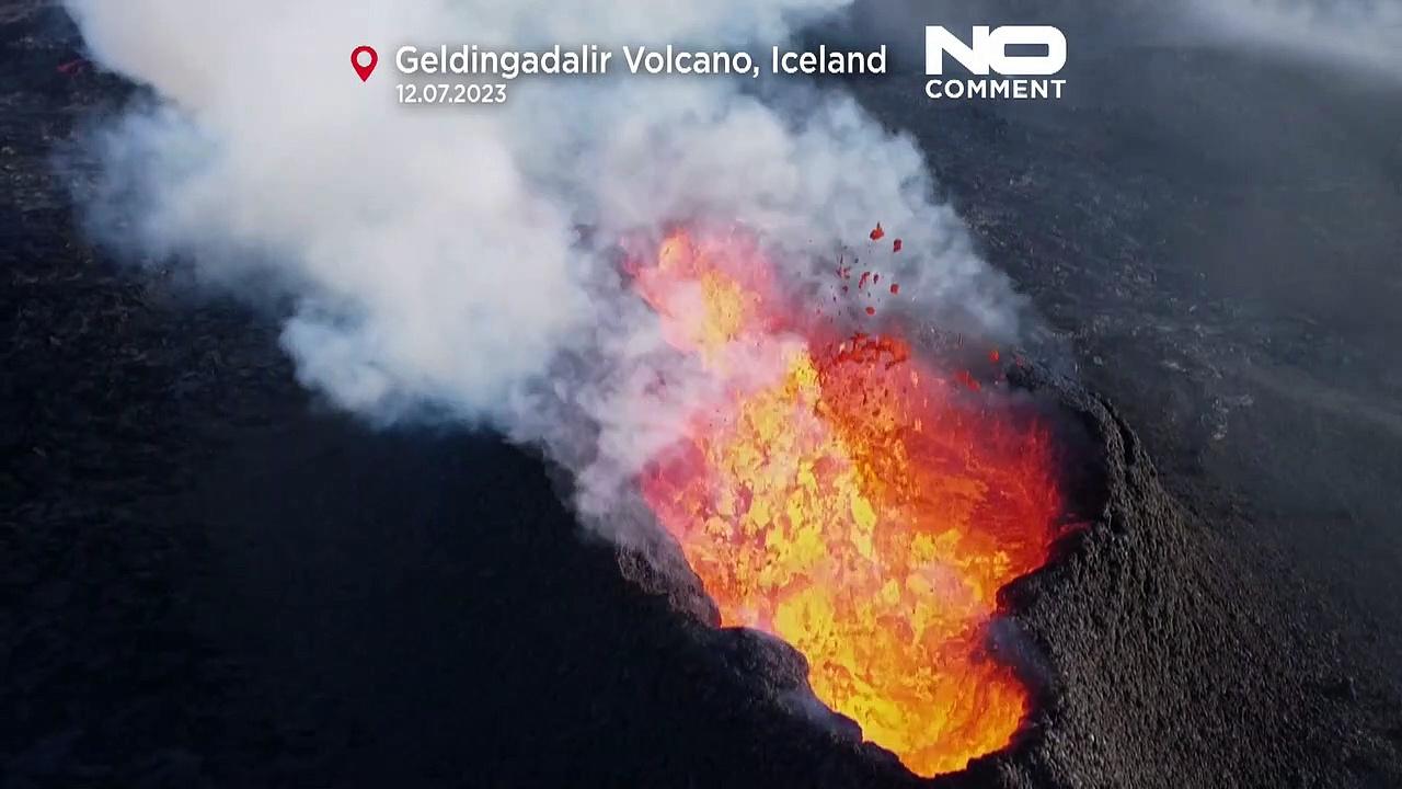 Icelandic officials warn of dangerous gases near erupting volcano