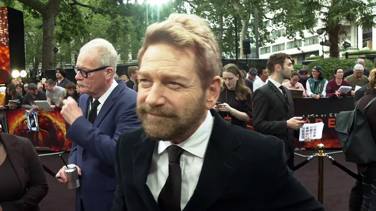 Kenneth Branagh sporting an 'evolutionary beard' at premiere