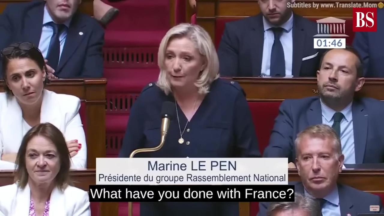 Marine Le Pen Delivered A Scathing Critique of Emmanuel Macron