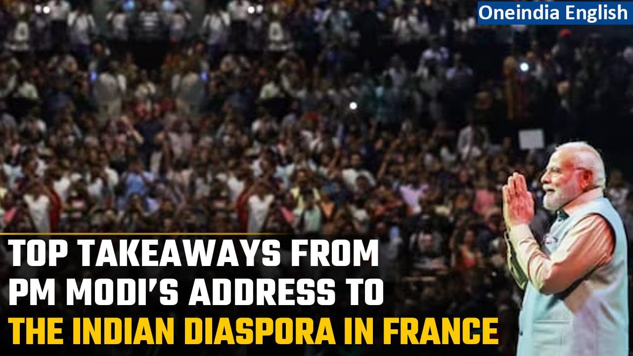 PM Modi in France: Modi addresses Indian Diaspora at La Seine Musicale in Paris | Oneindia News