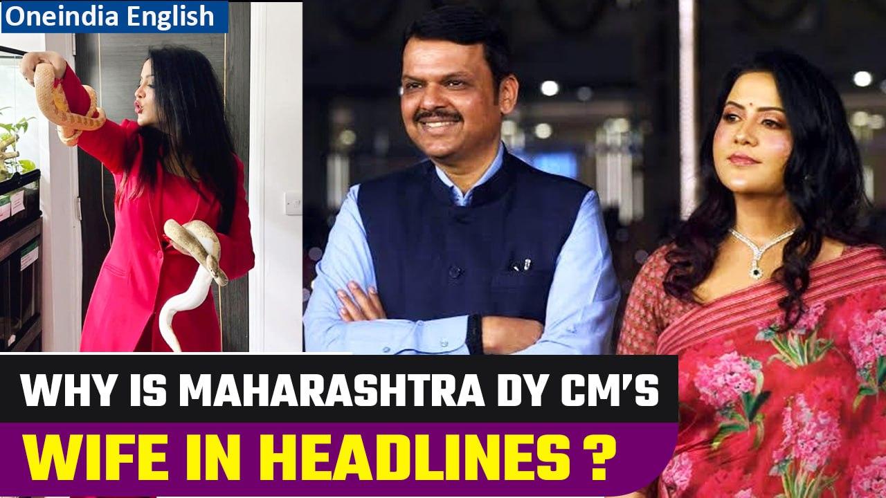 Devendra Fadnavis' wife Amruta poses with reptiles, photos go viral, know about her | Oneindia News