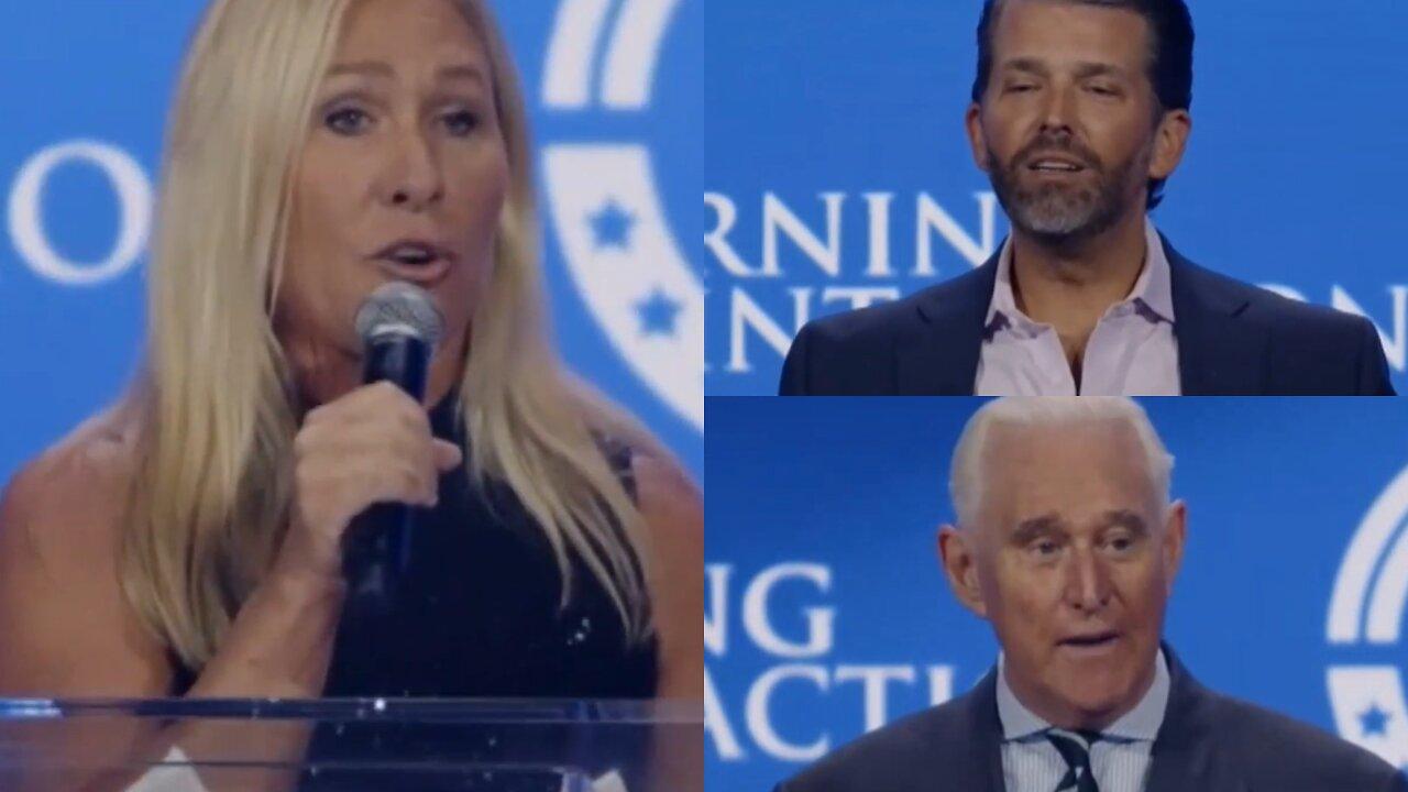 Highlights From Turning Point Action Day 2: Marjorie Taylor Greene, Roger Stone, Donald Trump Jr.