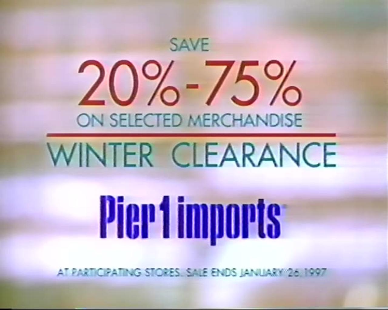 January 3, 1997 - Clearance Sale at Pier 1 Imports