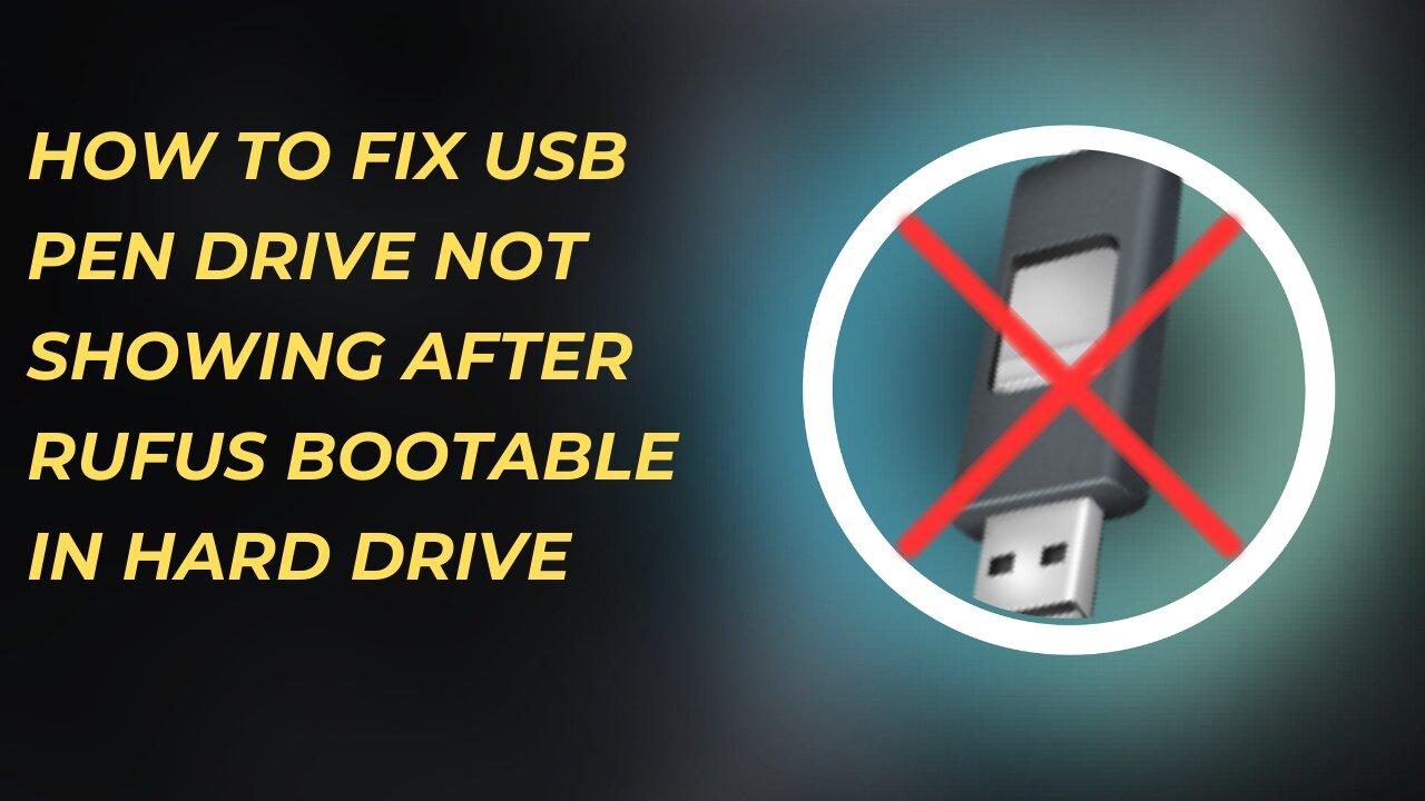 How To Fix Usb Pen Drive Not Showing After One News Page Video