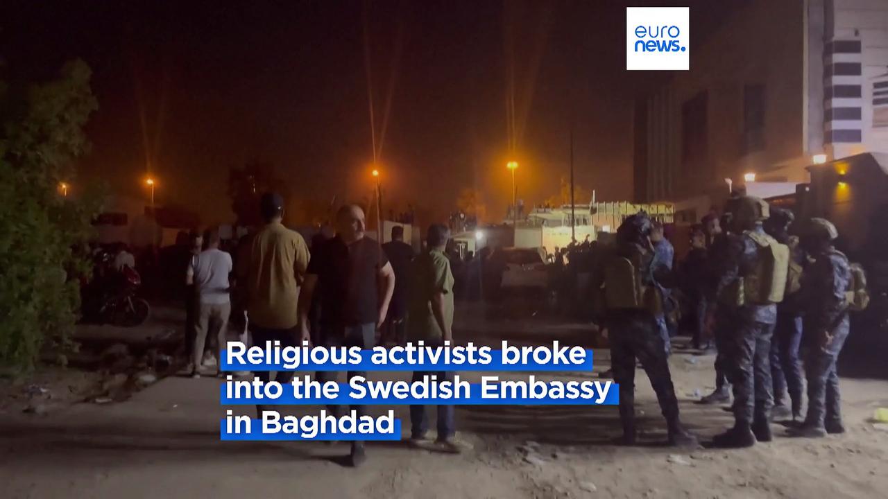 Swedish Embassy In Baghdad Set On Fire During - One News Page VIDEO