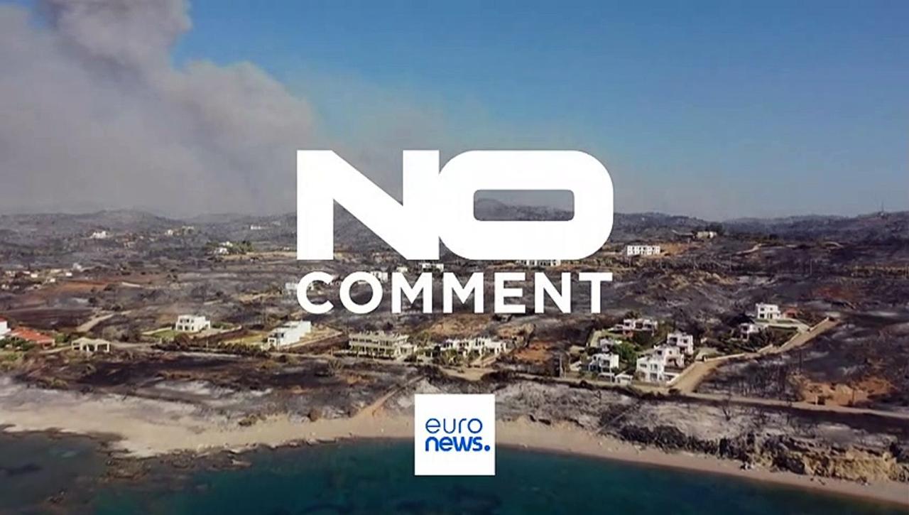WATCH: Aerial shots show the devastation from Greek island fires