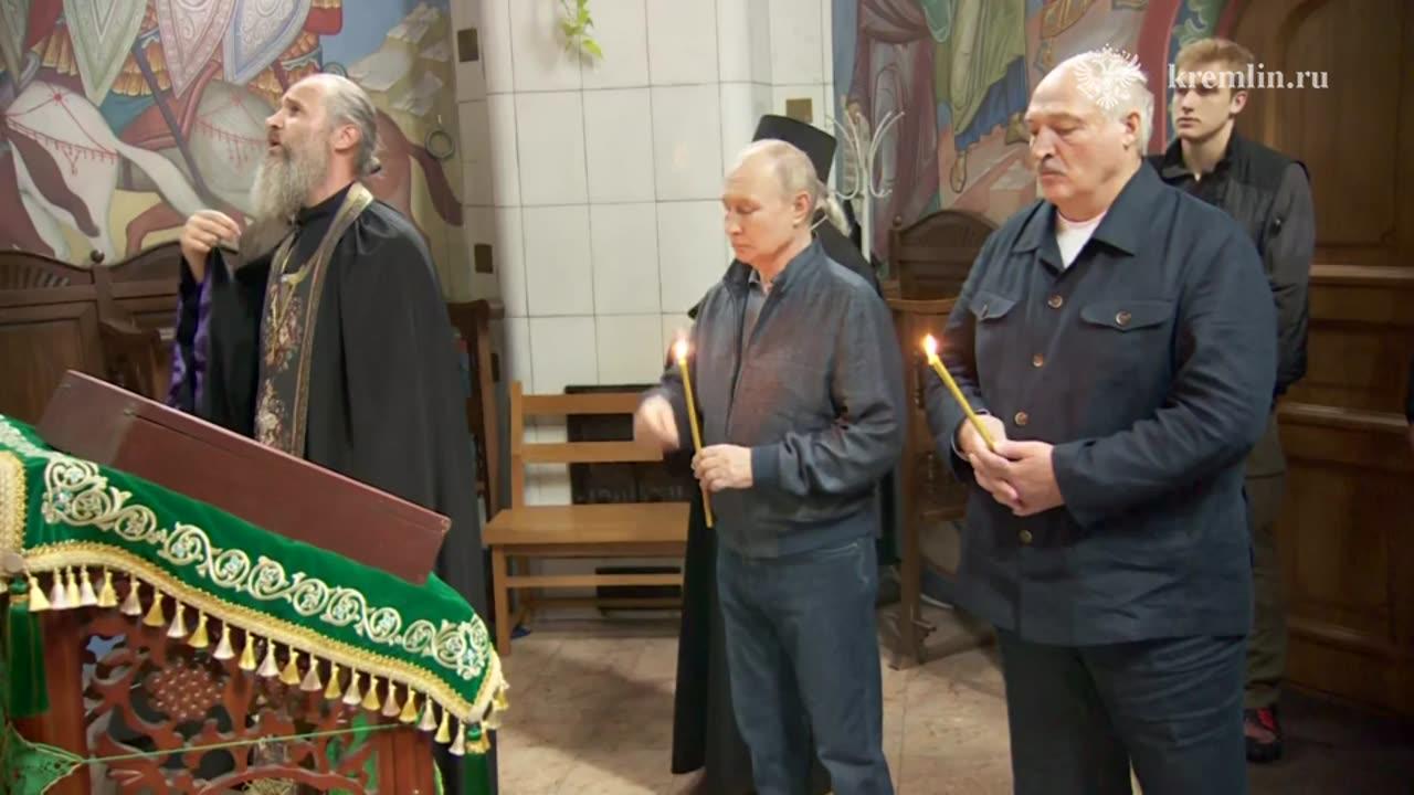 Путин и Президент Республики Беларусь Лукашенко at Spaso-P. Valaam S. Monastery