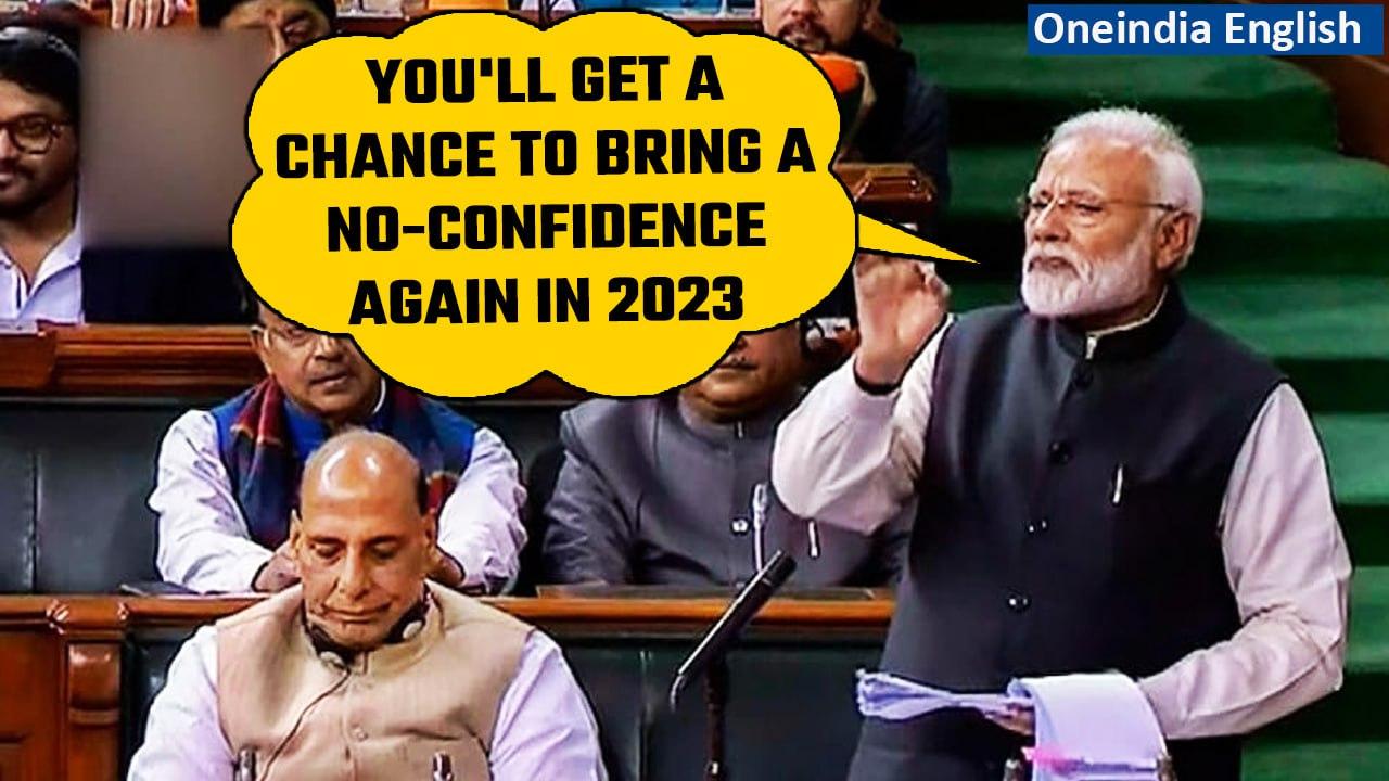 PM Modi’s 2019 ‘prediction’ of a no-confidence motion in 2023 seemingly comes true | Oneindia News