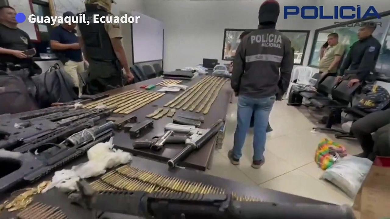 Weapons seized from Ecuador prison where deadly - One News Page VIDEO