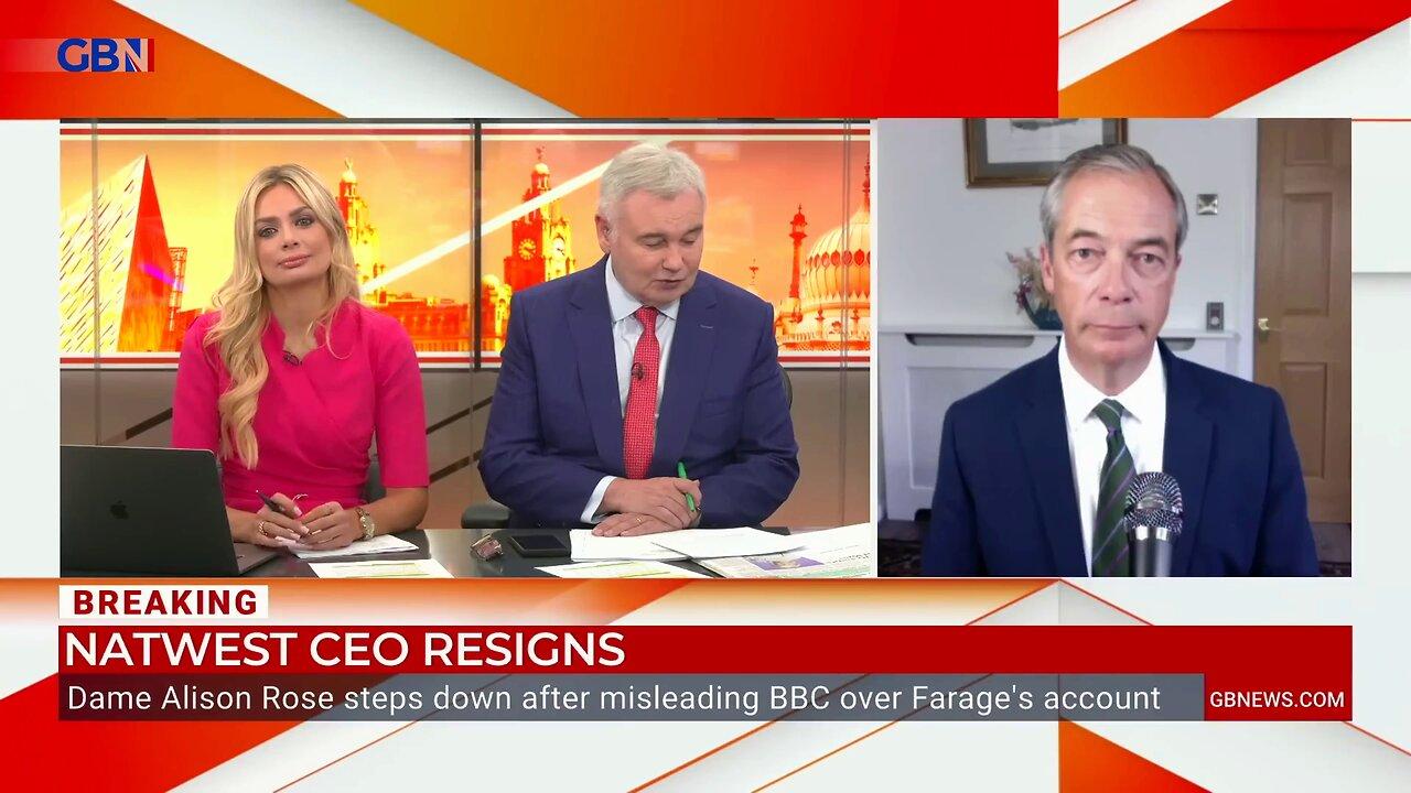 Nigel Farage reacts to NatWest boss Alison Rose resigning over Coutts account row