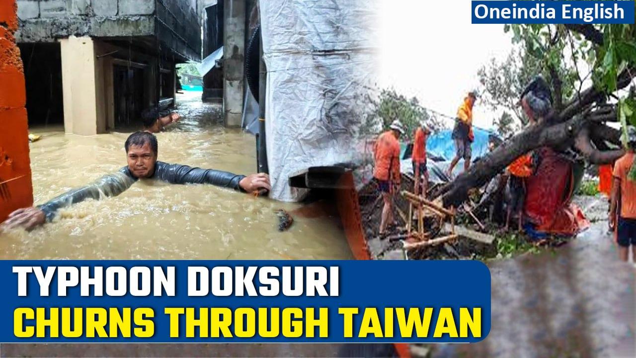 Typhoon Doksuri shuts businesses, grounds flights in Taiwan, six dead in Philippines | Oneindia News