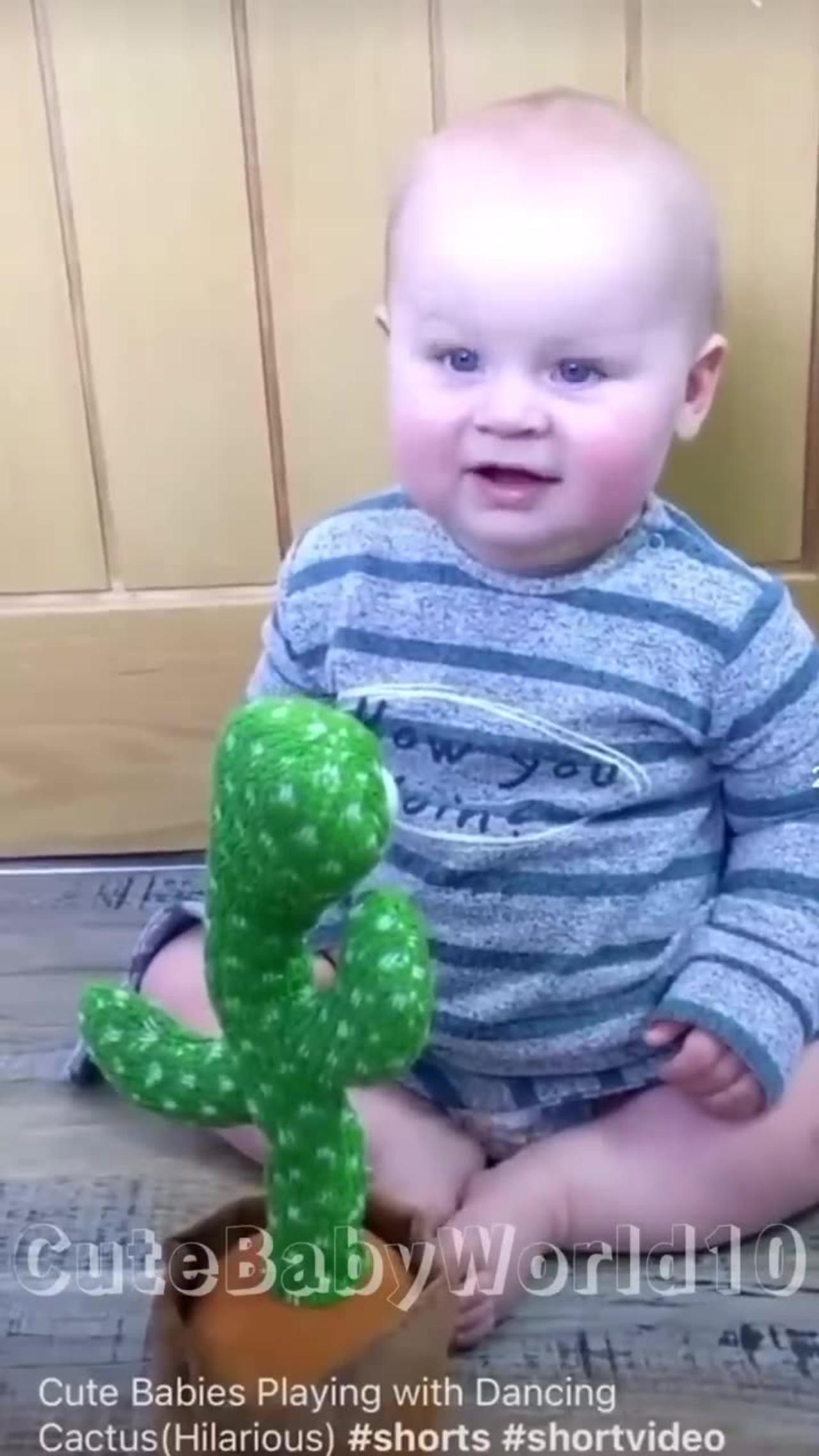 2023 -Cute Babies Playing with Dancing Cactus (Hilarious)Cute Baby Funny Videos