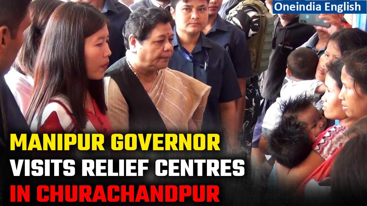 Manipur: Governor Anusuiya Uikey meets people staying in relief camp in Churachandpur| Oneindia News