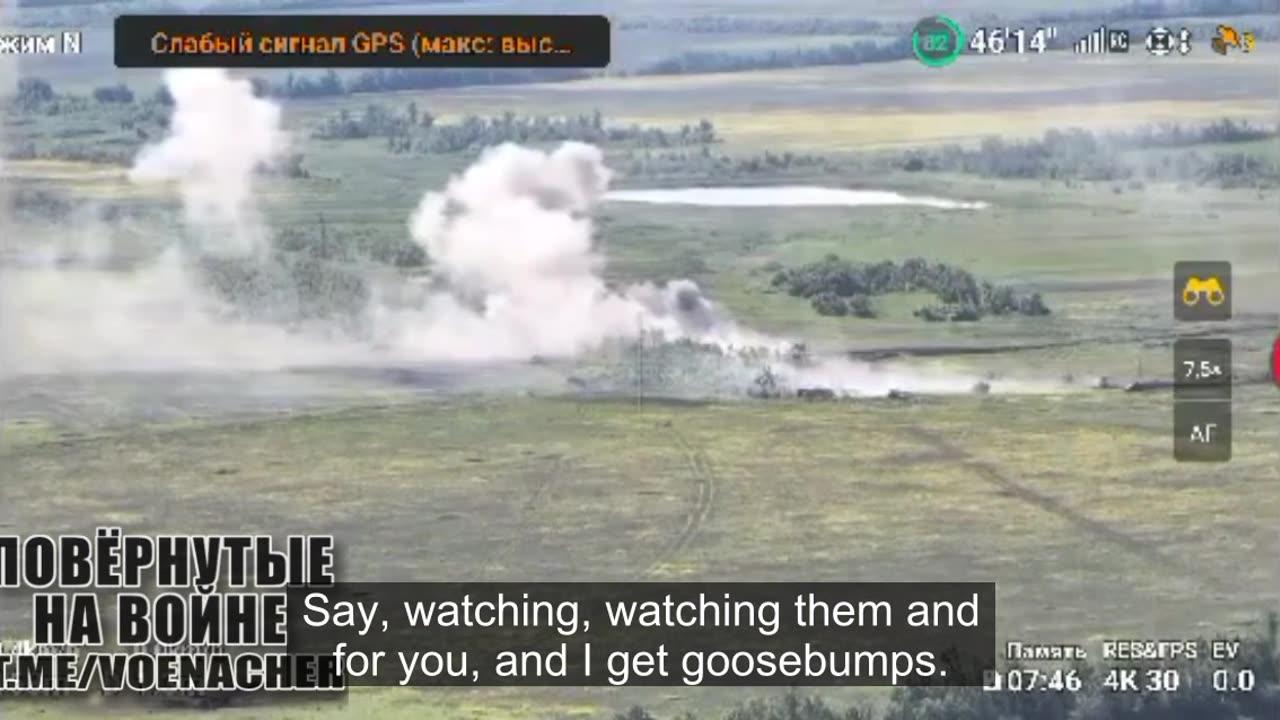 "I Get Goosebumps!" Single Russian T-72B3 Tank Attacks and Destroys an Entire Ukrainian Column