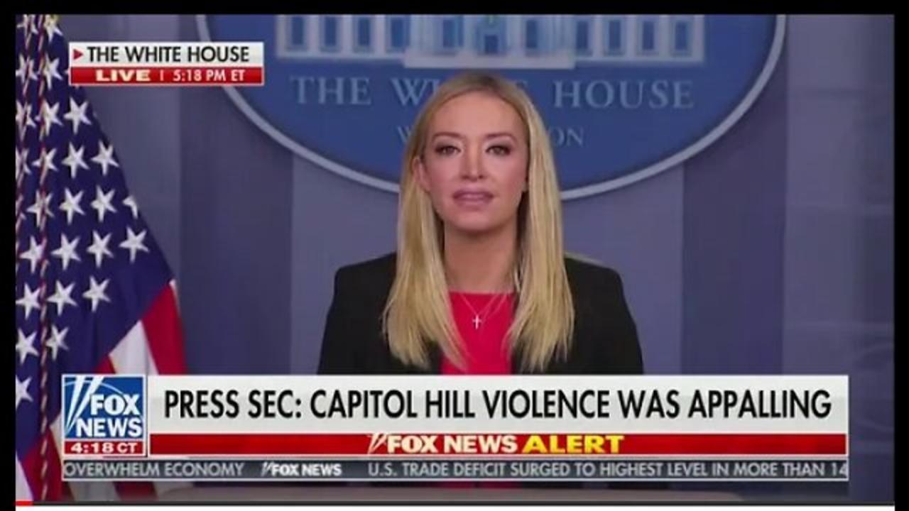 Kayleigh McEnany delivers a message on behalf of the White House