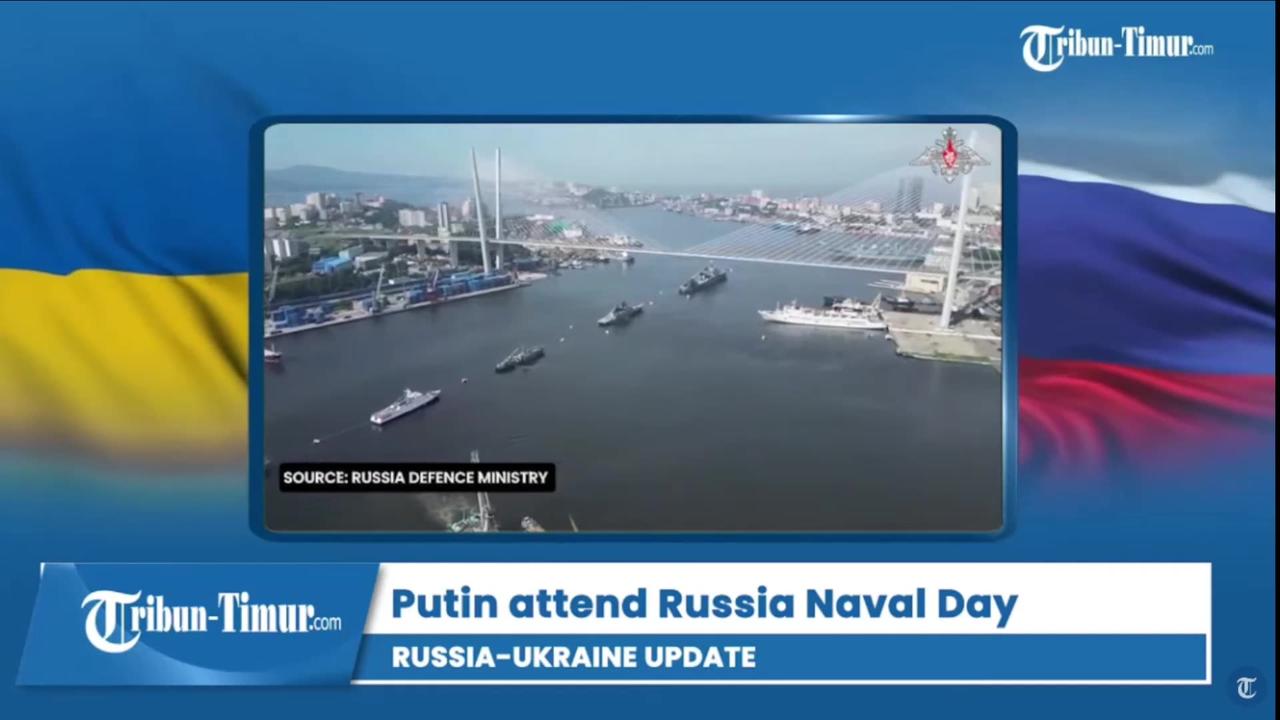 Putin Attends Russian Navy Day Celebrations In Saint Petersburg, Russia