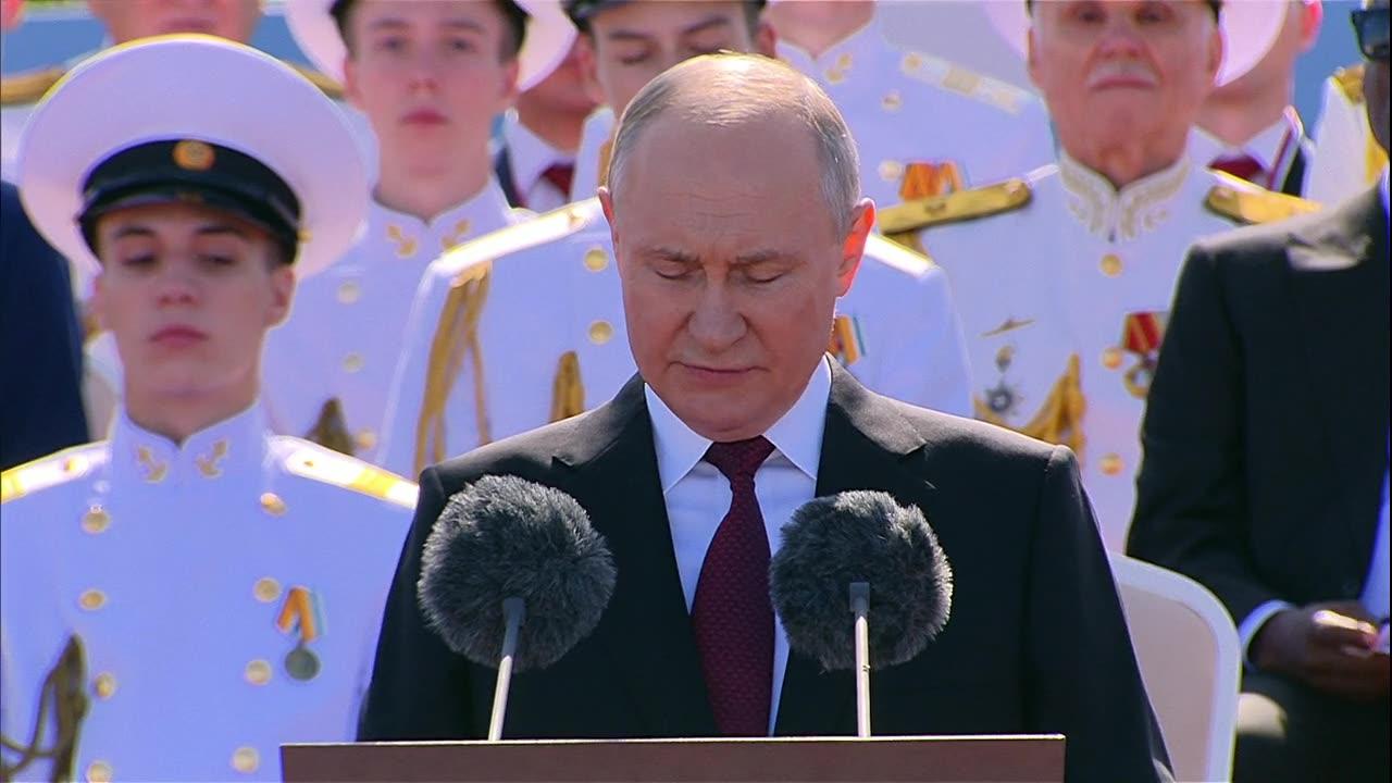 President Putin attends the naval parade in St. Petersburg and Kronstadt.