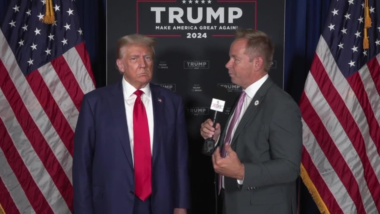 EXCLUSIVE: Interview With President Donald J. Trump at Rally in Erie, PA - 7/29/2023