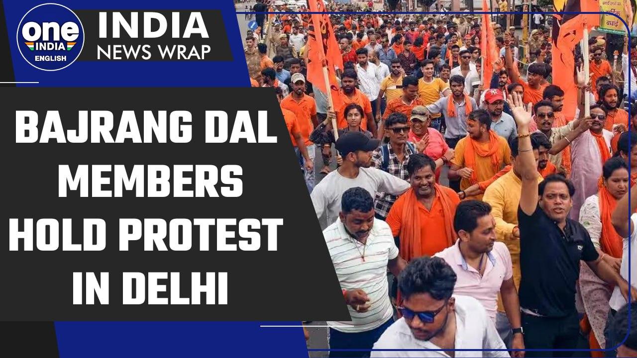 Haryana Violence: Bajrang Dal members hold demonstration in Delhi amid clashes | Oneindia News