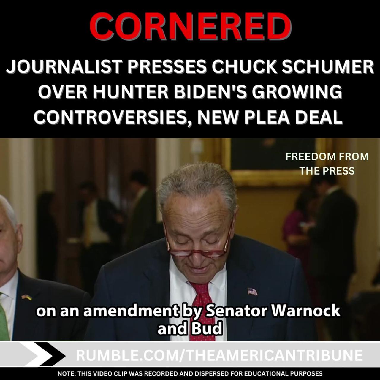 Wow. Reporters actually asked Chuck Schumer a One News Page VIDEO