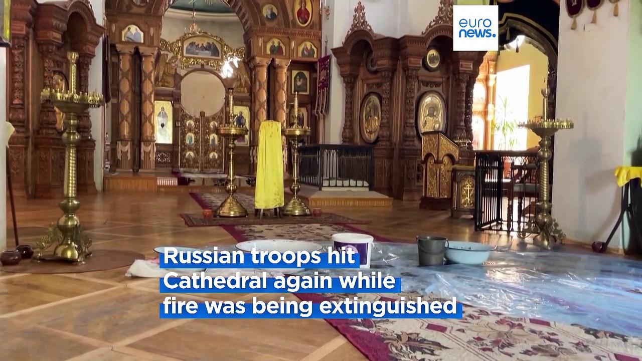 War in Ukraine: Russian shelling hits a landmark church in the city of Kherson