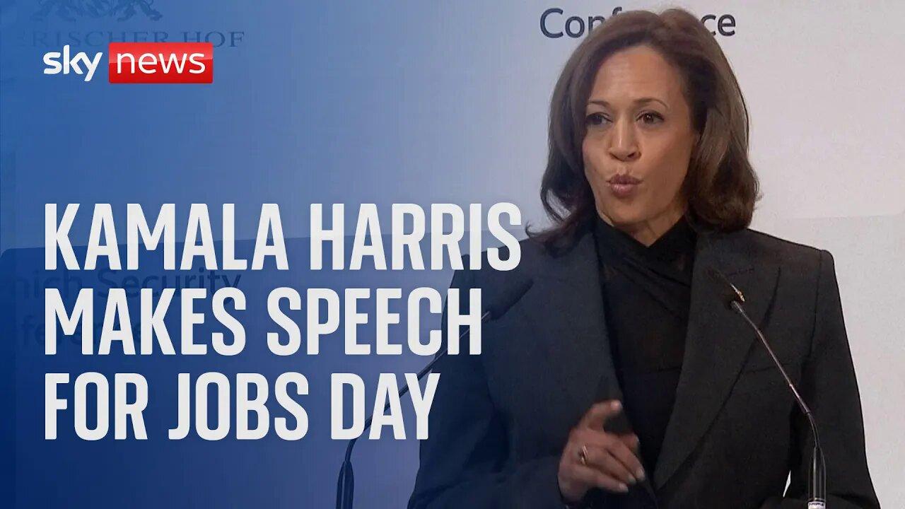 Watch live: US Vice President Kamala Harris makes speech for Jobs Day