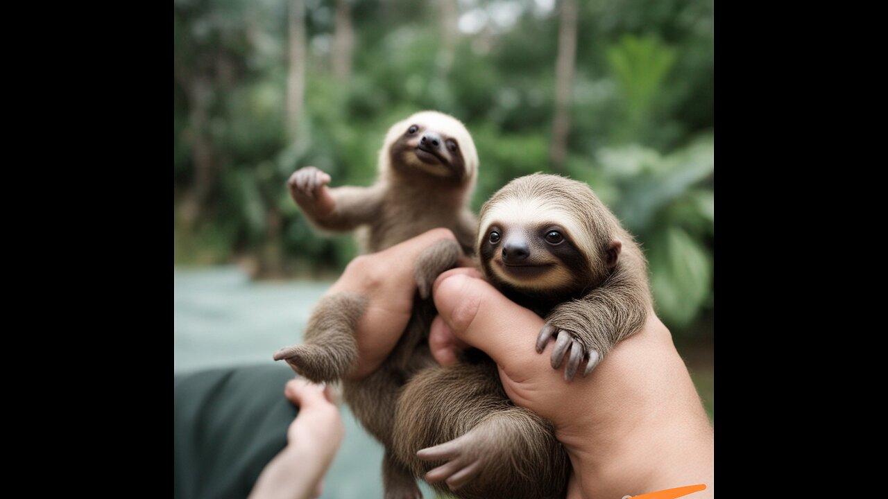 Smart Baby Sloths Playing Game