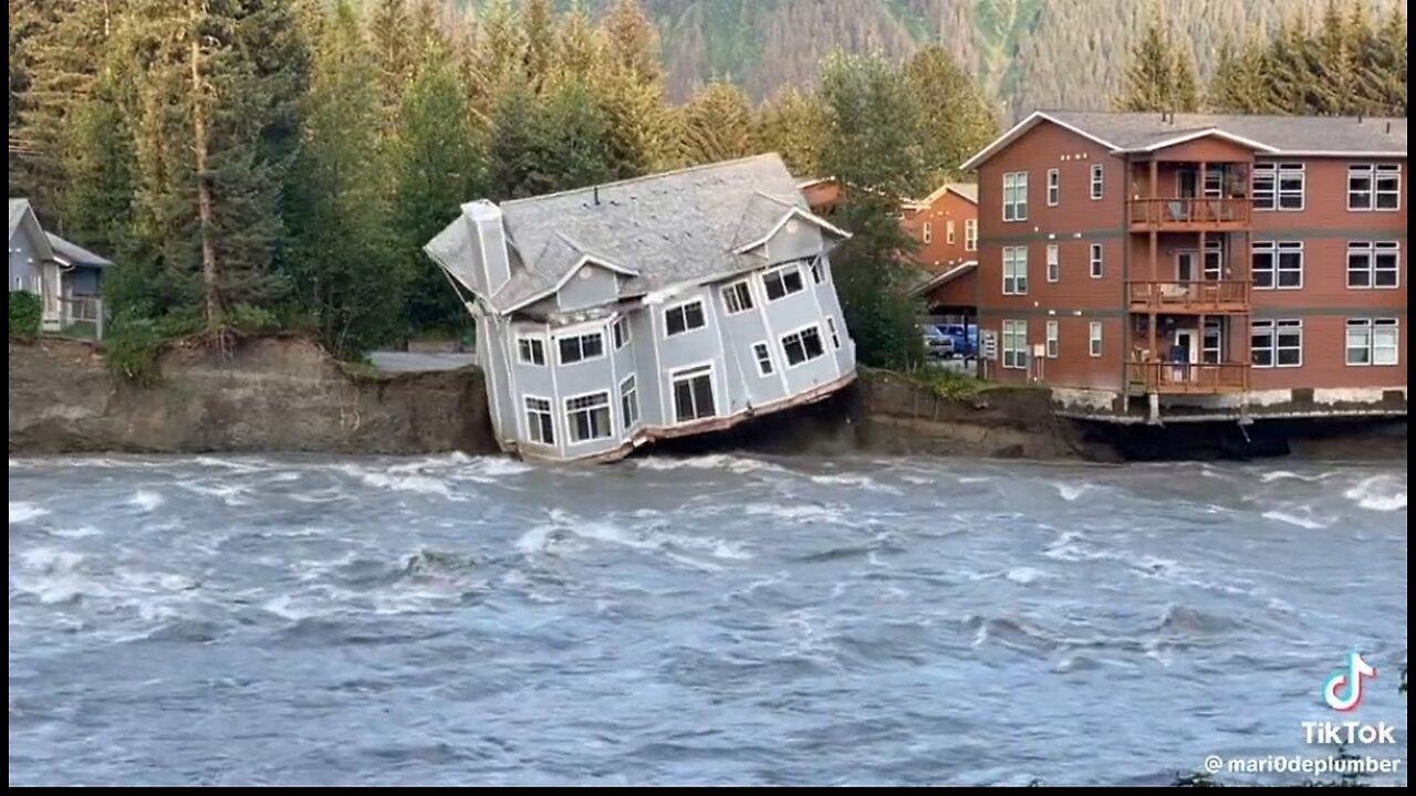 Timelapse: House Collapses In Alaska From Flooding