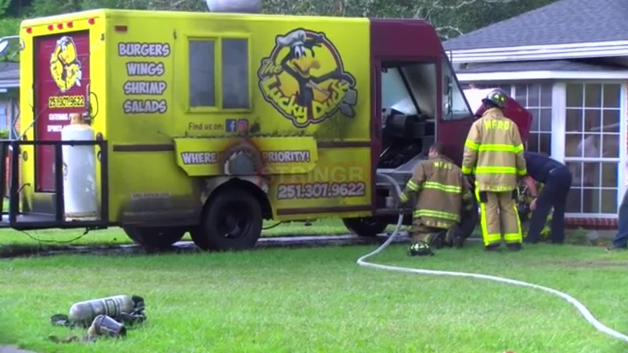 Food Truck Catches Fire in Mobile, AL