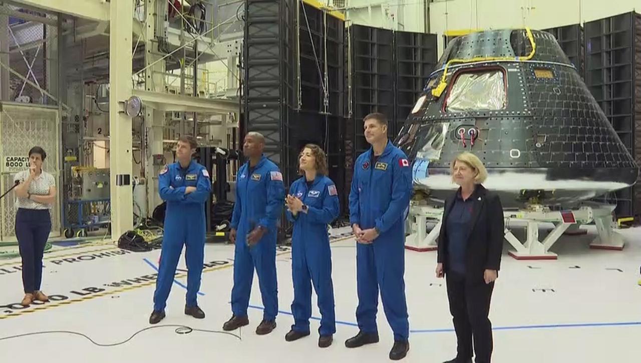 NASA's Artemis II crew sees Orion spacecraft for the first time