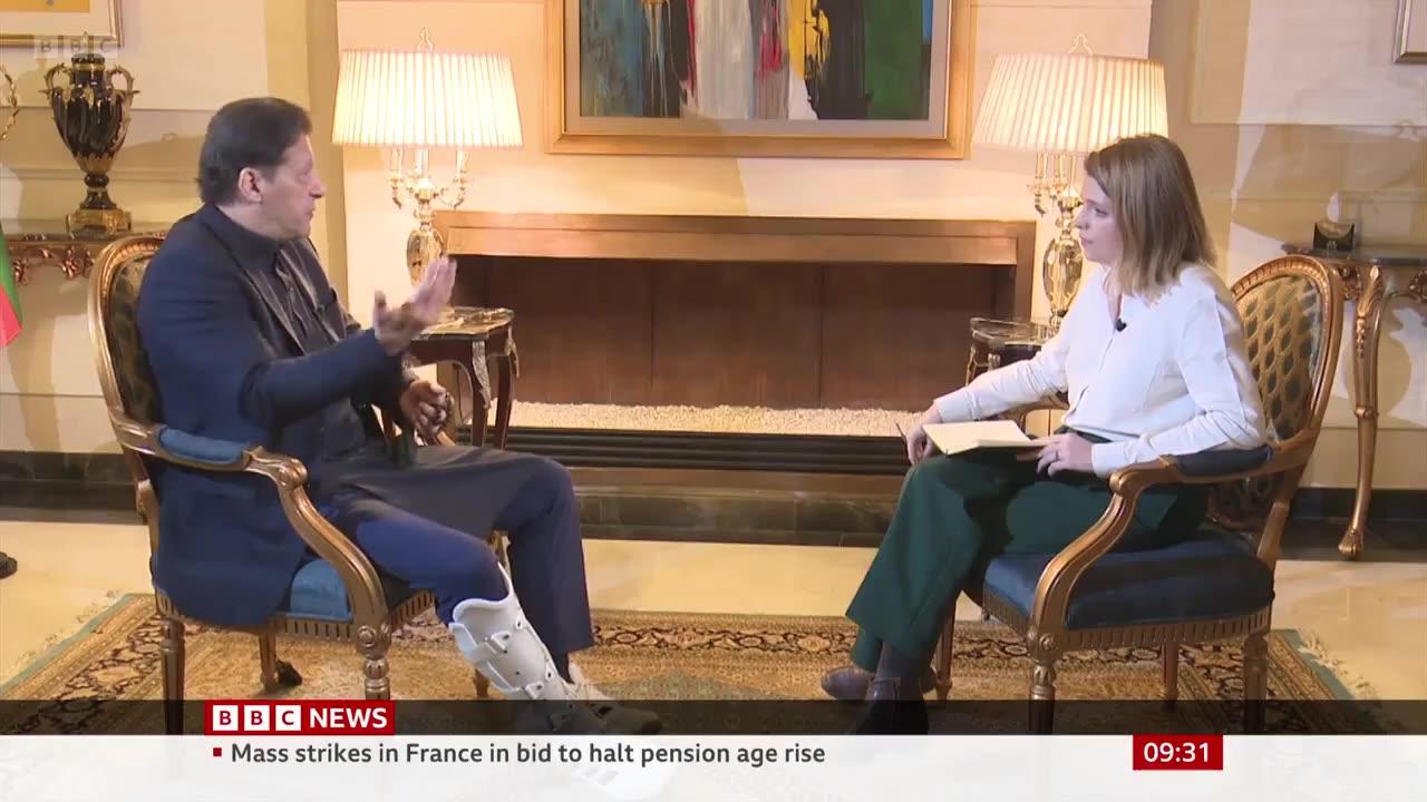 Lahore: Chairman PTI Imran Khan Exclusive Interview on BBC News with Caroline Davies