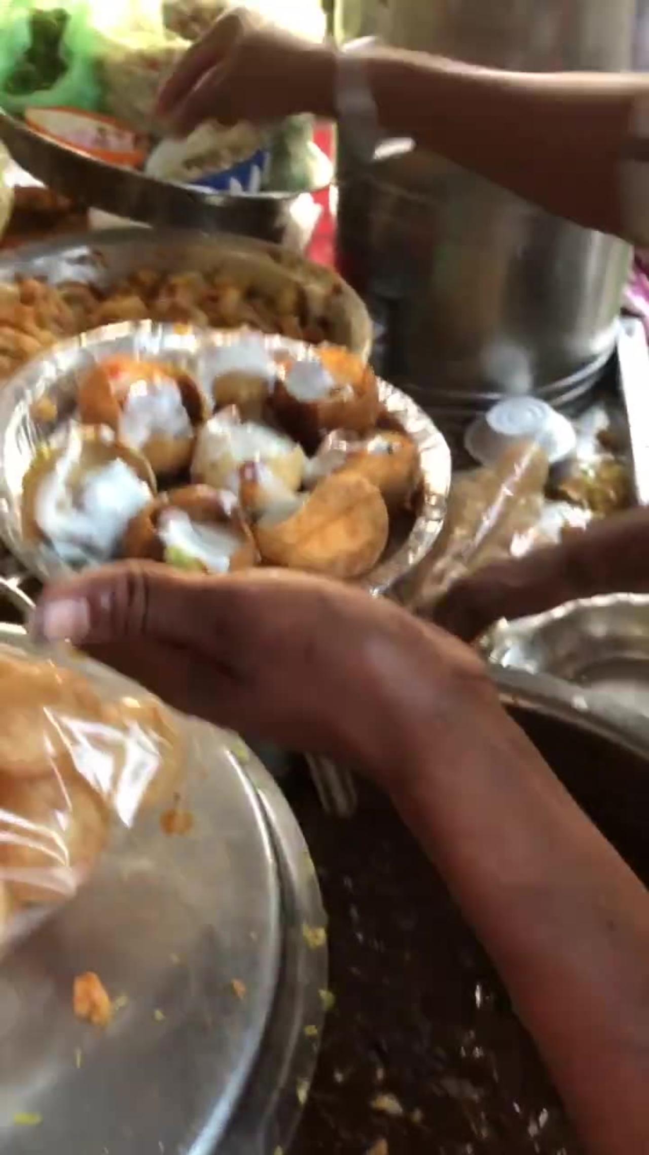 street style dahi Puri 30₹ plate INDIAN STREET FOOD #shorts #explore #food #foodvlog #streetfood