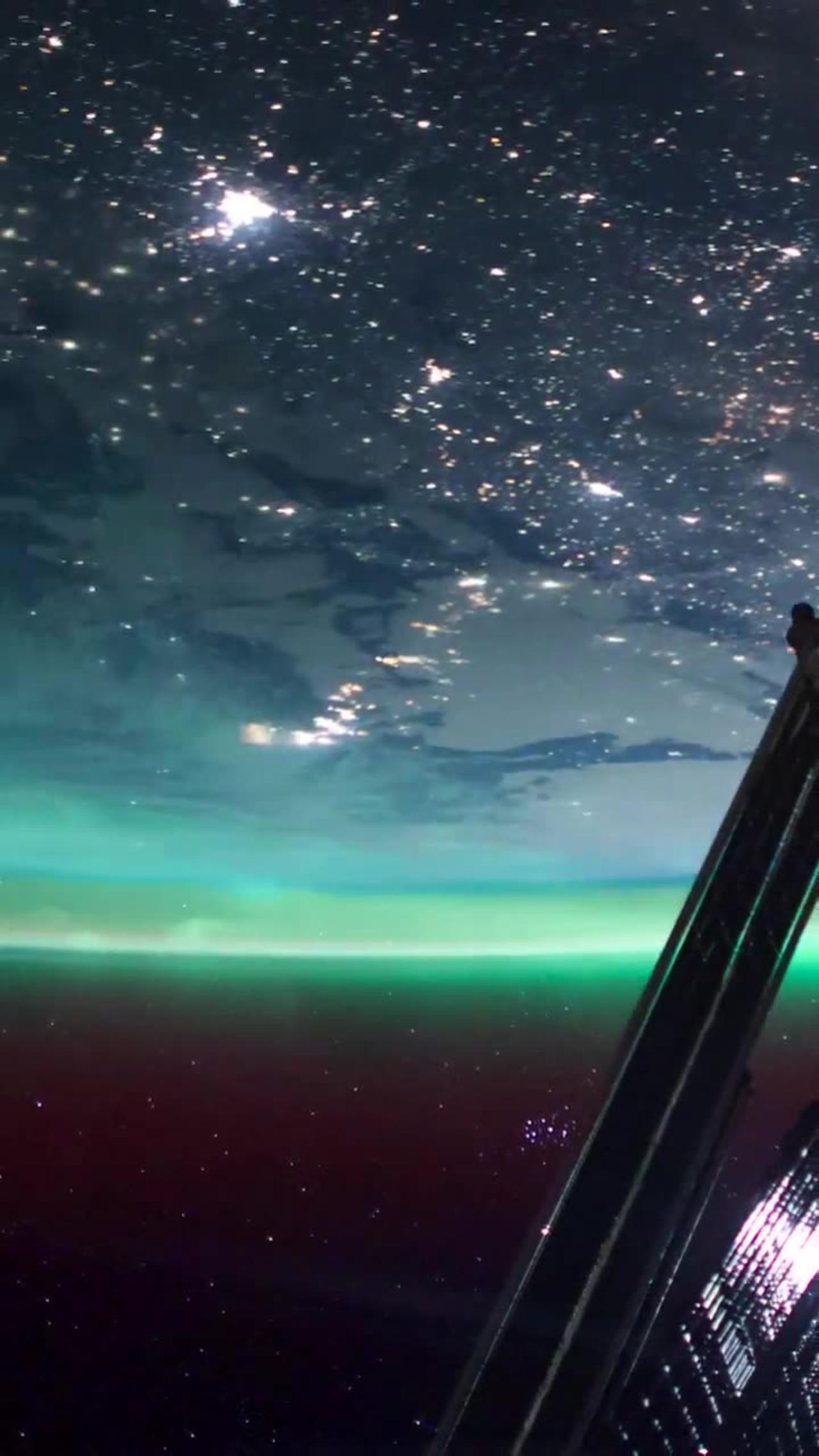 Northern Lights Seen From the International Space Station #auroraborealis #NightSkyMagic#aurora#NASA