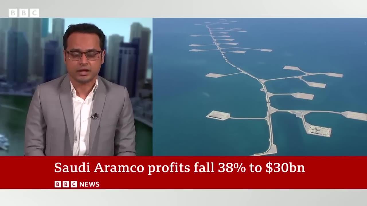 Saudi state-owned oil giant Aramco sees profits drop - BBC News