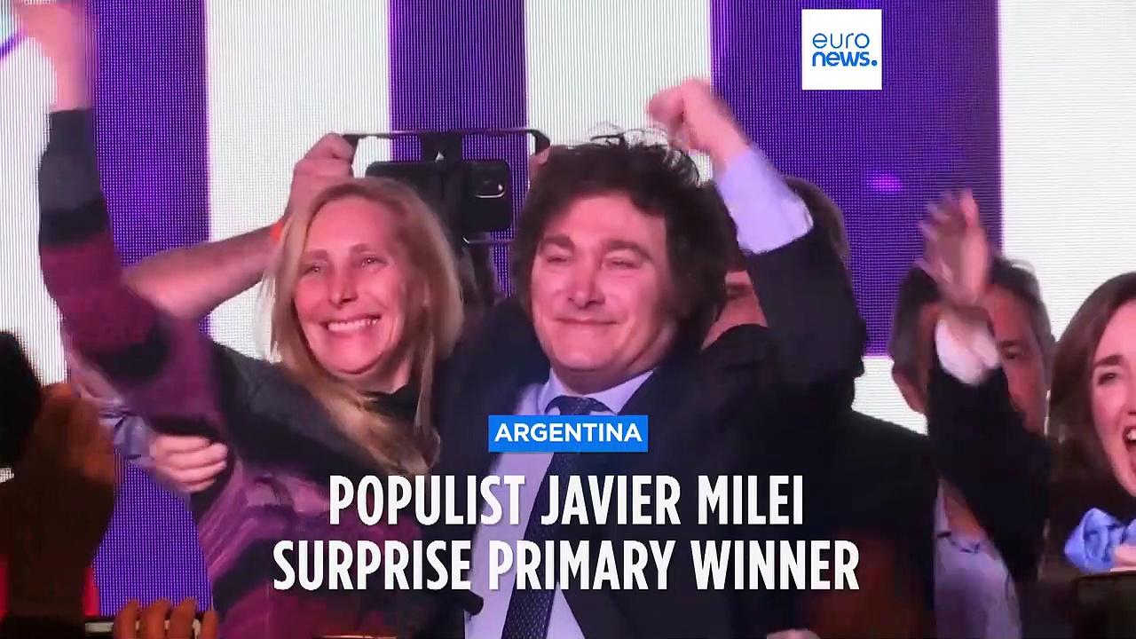 Far-right populist Javier Milei is the biggest vote-getter in Argentina's presidential primary