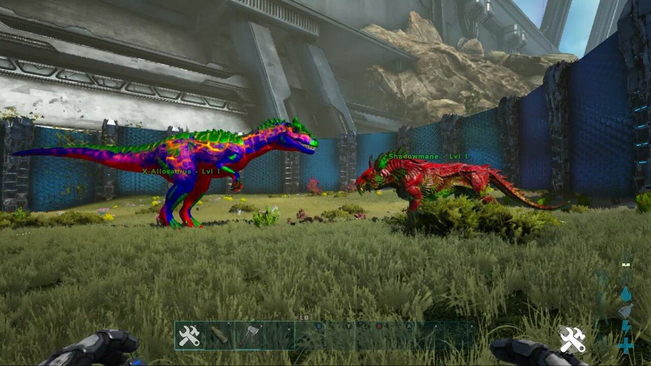 X-Allosaurus VS Shadowmane | ARK | Red vs Blue | Ark battles