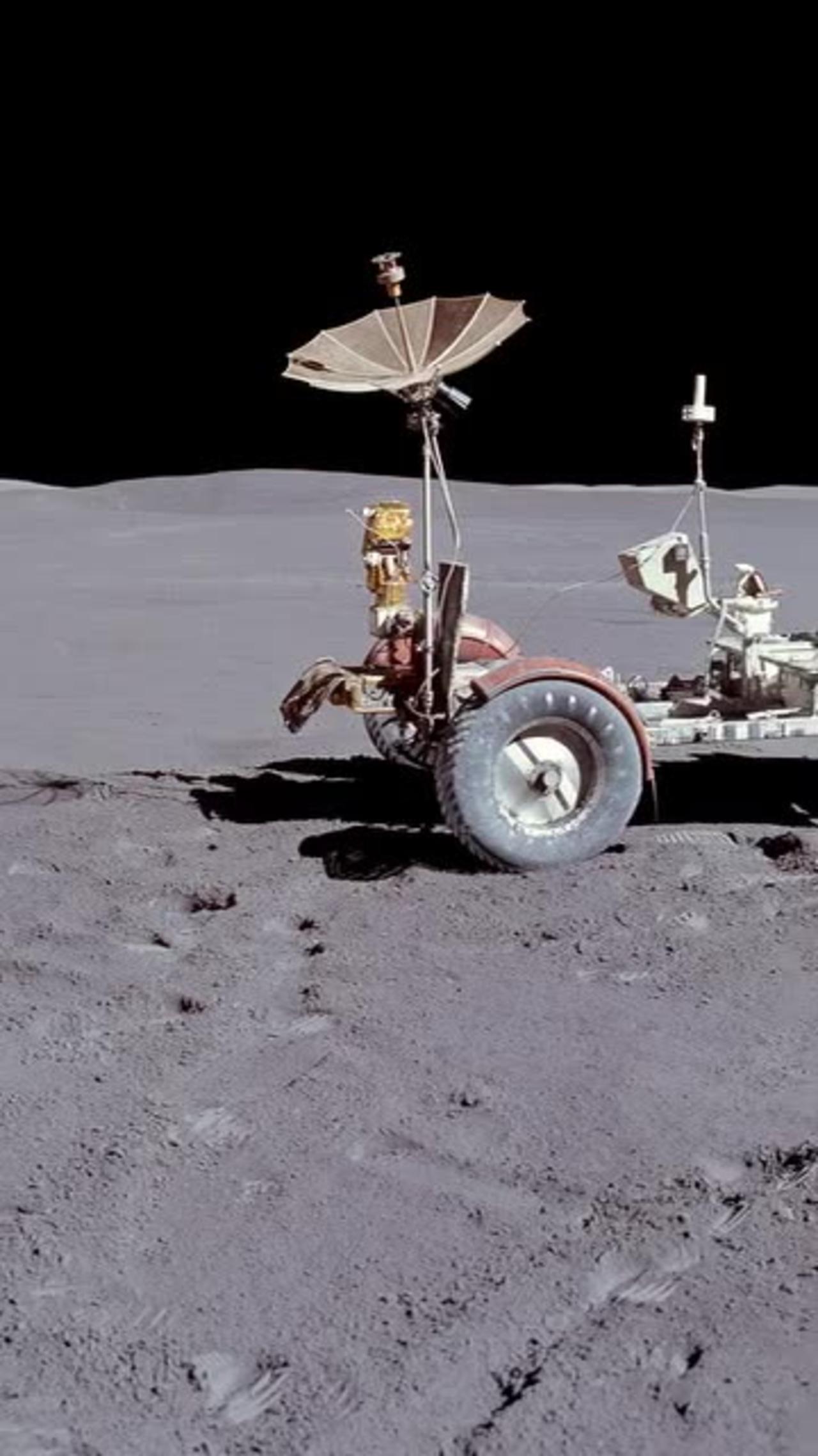 The lunar rover at its final parking place
